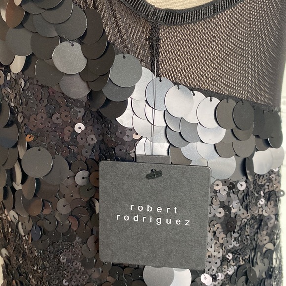 New Robert Rodriguez Sheer Sequins top and Paillettes in Silk - Picture 5 of 15